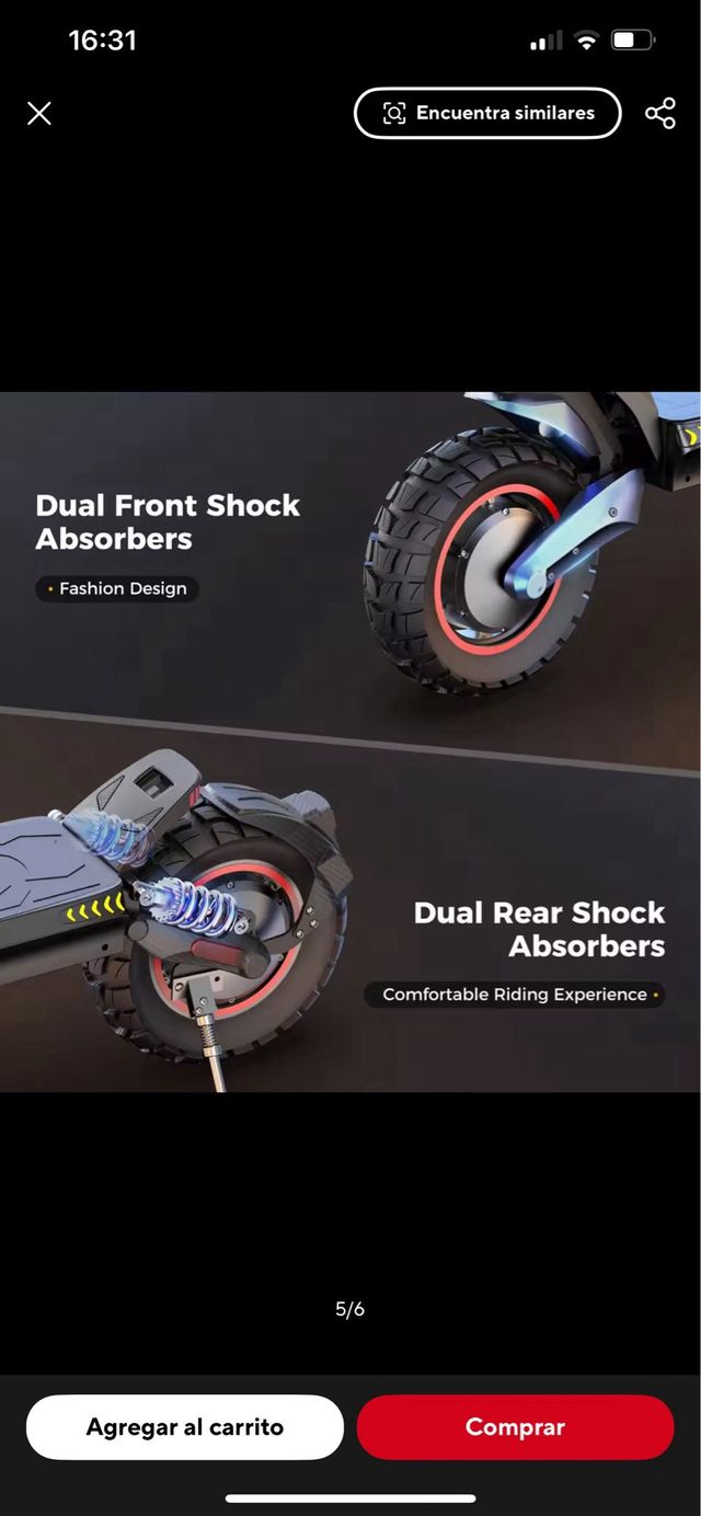 Patinete eléctrico iScooter ix 7 pro dual 2000W