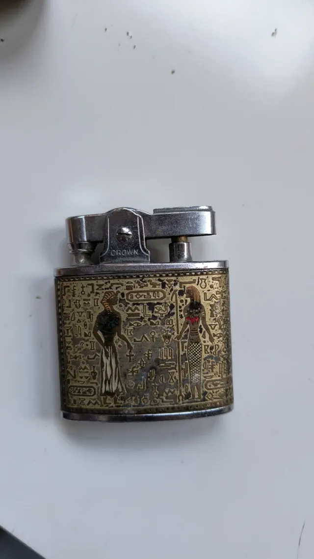 Mechero antiguo Egipto vintage Crown