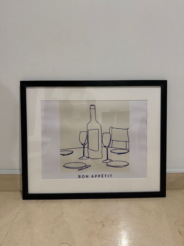 Cuadro Bon Appétit con copas