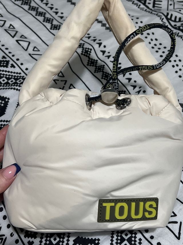 Bolso Tous tela beige multicolor