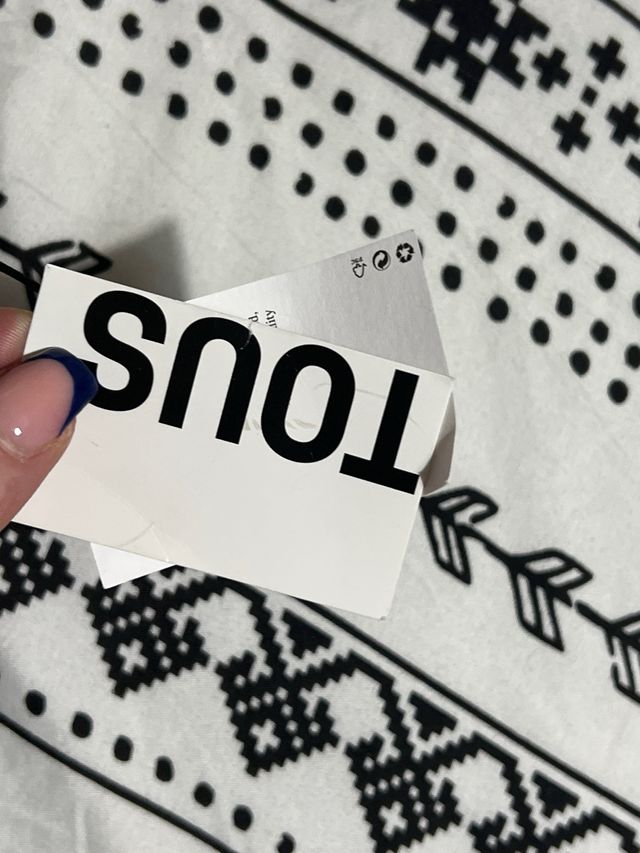 Bolso Tous tela beige multicolor