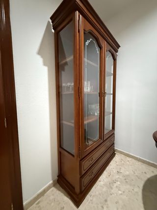 Vitrina de madera y cristal