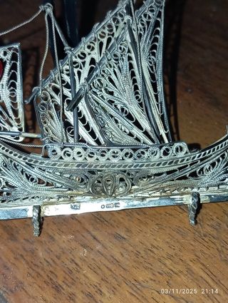 Veliero filigrana argento 925 vintage