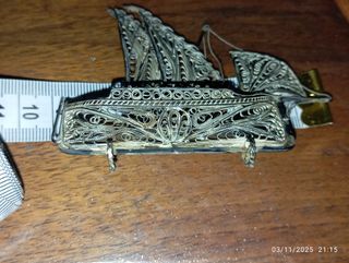 Veliero filigrana argento 925 vintage