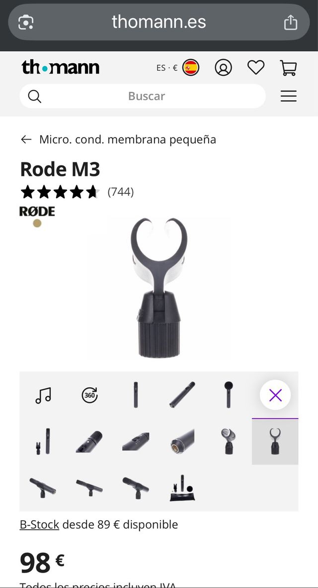 Micrófono Rode M3 para voces e instrumentos