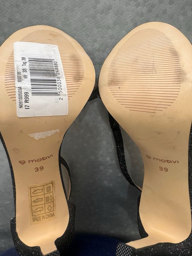 Sandalo donna nero glitter oro