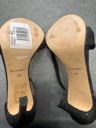 Sandalo donna nero glitter oro