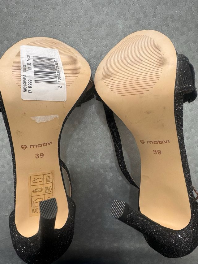 Sandalo donna nero glitter oro