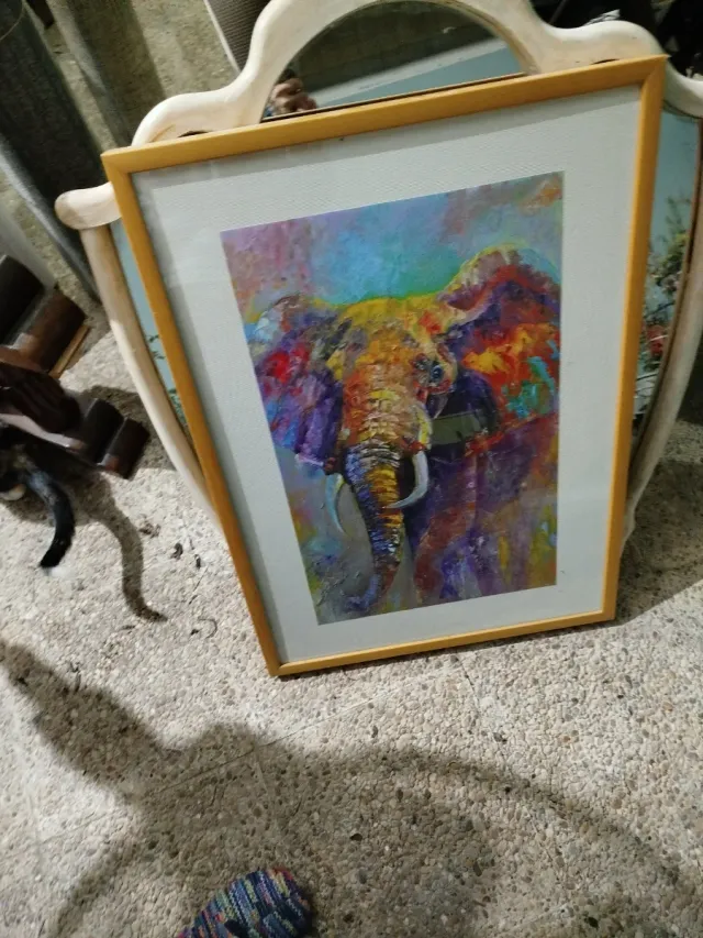 Cuadro elefante multicolor