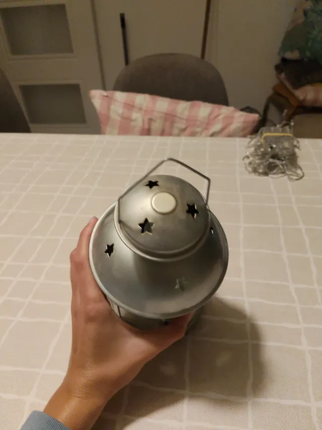 Lunetta in metallo e vetro argentato