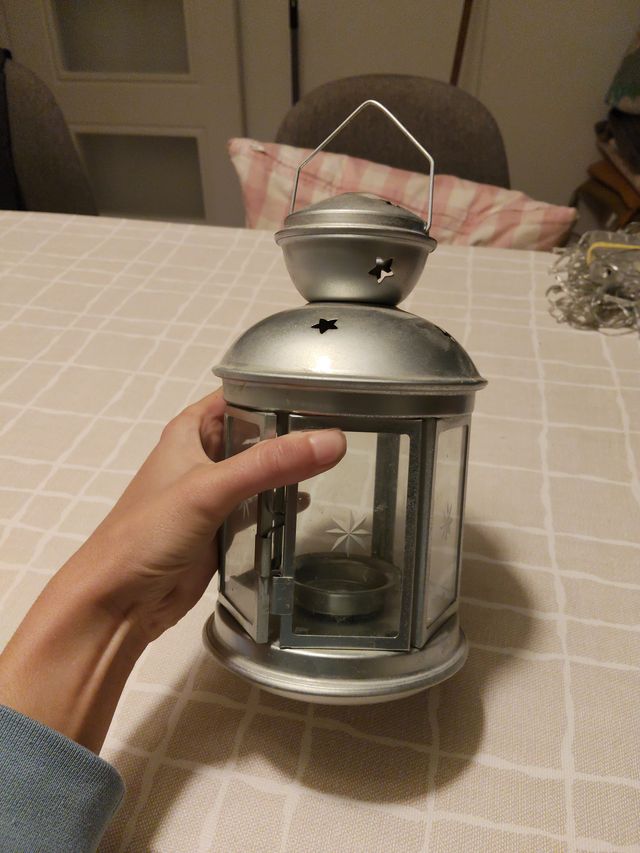 Lunetta in metallo e vetro argentato