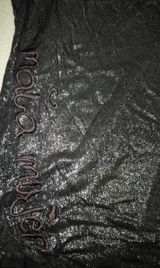 Top Lurex Mala Mujer Negro Plateado Talla Única