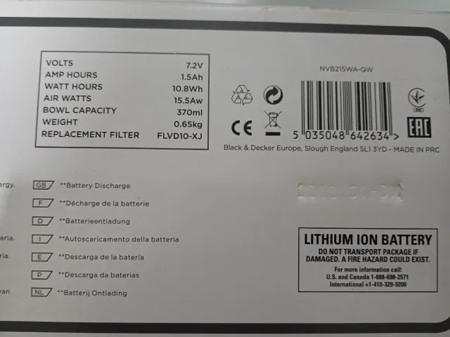 Aspirador inalámbrico Black+Decker