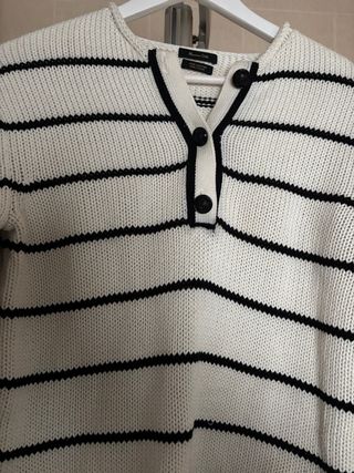 Jersey Massimo Dutti Rayas Blanco y Negro