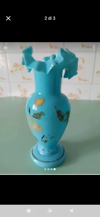 Coppia vasi Liberty vetro opale