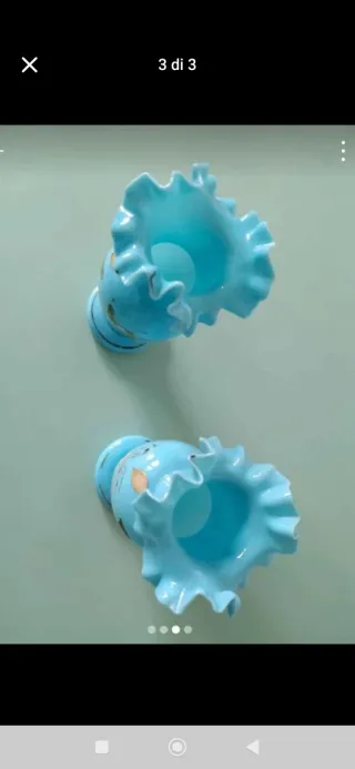 Coppia vasi Liberty vetro opale