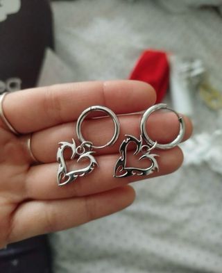 Pendientes Corazón Tribal Plata son hipoalhipoaler