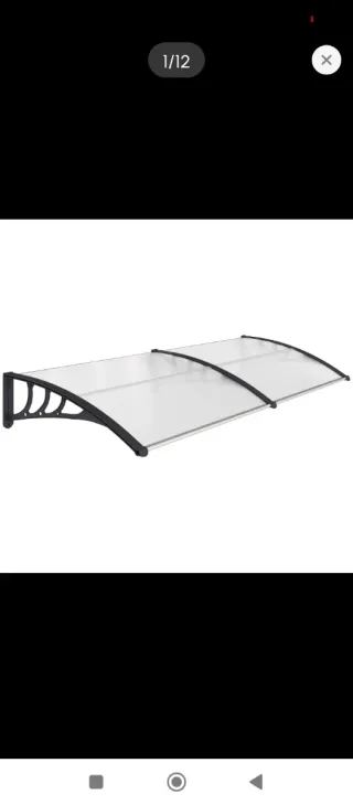 Marquesina para jardín negra y transparente