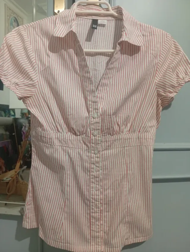 Camisa H&M Rayas Rojas Talla 32