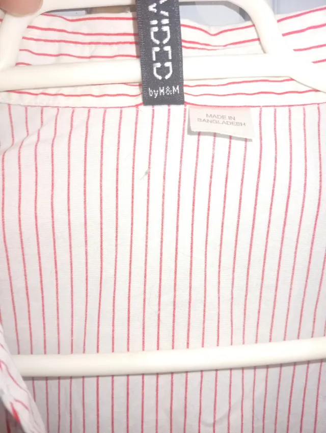 Camisa H&M Rayas Rojas Talla 32