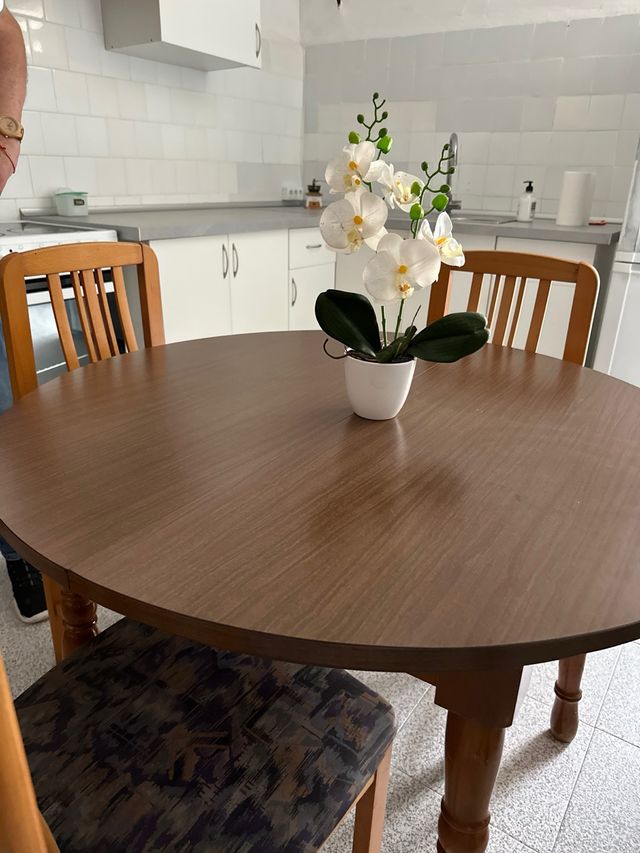 Mesa redonda comedor + 6 sillas