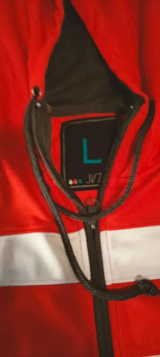 Sudadera con capucha hombre gris y roja