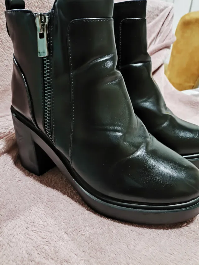 Botín plataforma tacón alto negro talla 40