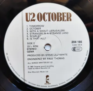LP 1981 🇩🇪 U2 - OCTOBER