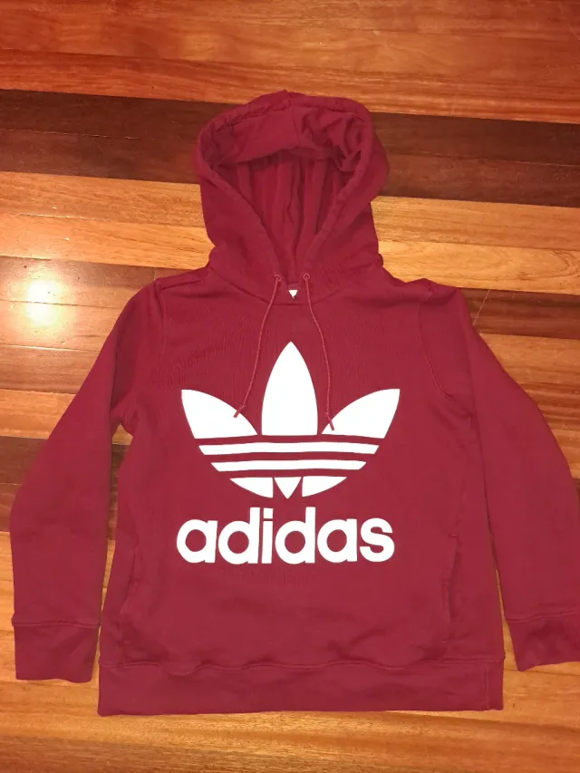 Sudadera Adidas Vintage Roja, burdeos.