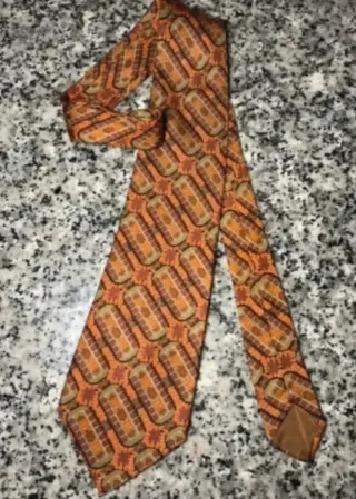Corbata John Rould 100% seda marrón y naranja