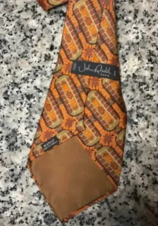 Corbata John Rould 100% seda marrón y naranja