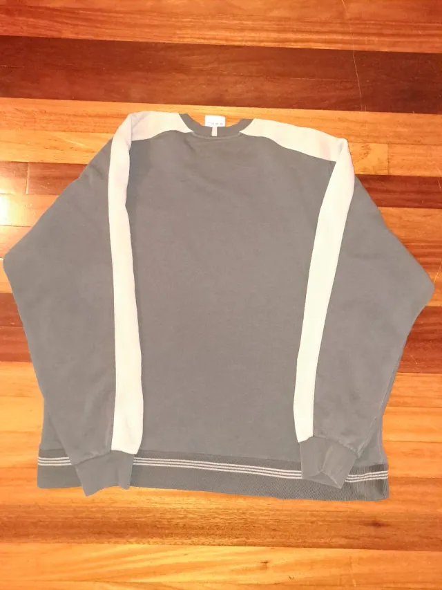 Sudadera Adidas Vintage Gris y Blanca