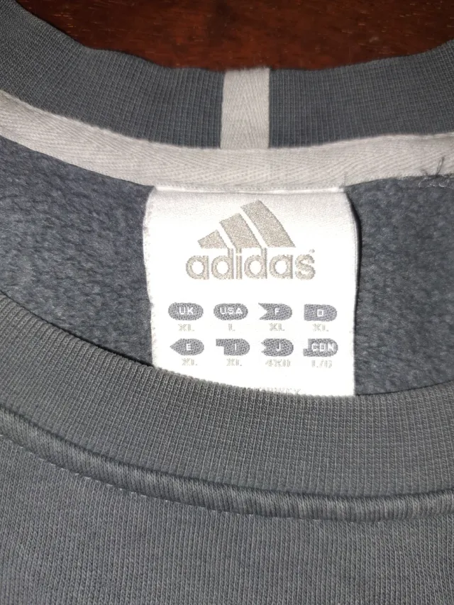 Sudadera Adidas Vintage Gris y Blanca