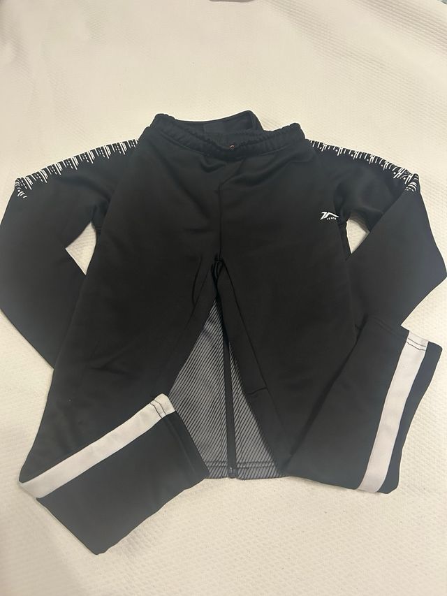 Tuta da ginnastica nera e grigia e bianca per bambini