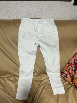 Pantalón de chándal Zara blanco