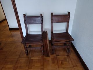 Sillas Castellanas Madera y Cuero