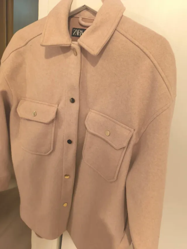 Chaqueta Zara Rosa Botones Talla M