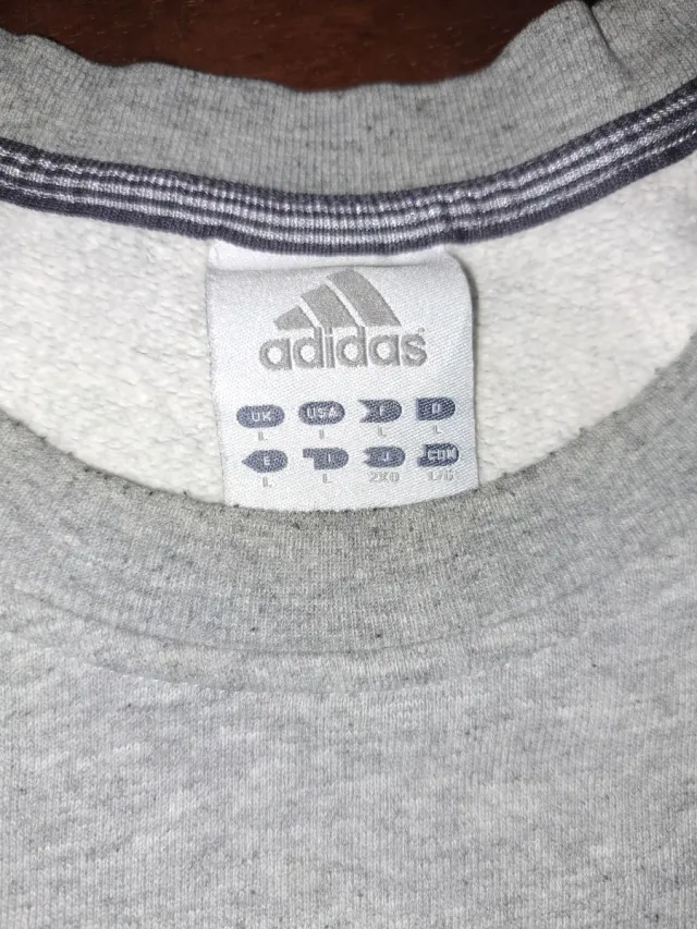 Sudadera vintage Adidas gris y negra