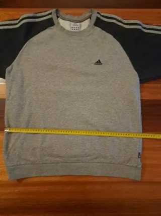 Sudadera vintage Adidas gris y negra