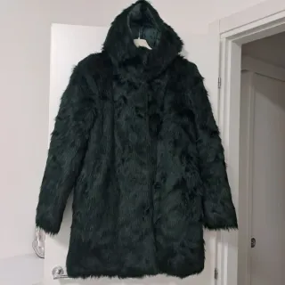 Cappotto donna pelliccia sintetica verde XL
