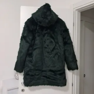 Cappotto donna pelliccia sintetica verde XL