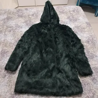 Cappotto donna pelliccia sintetica verde XL