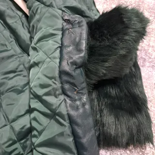 Cappotto donna pelliccia sintetica verde XL