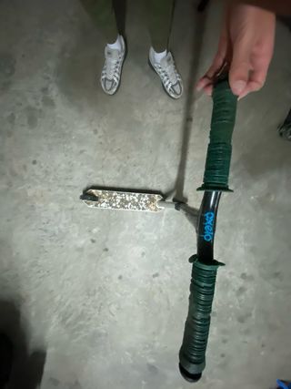 Patinete freestyle blanco y azul