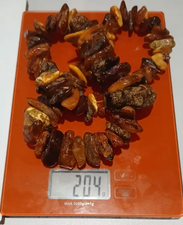 Collar Ámbar Natural en Crudo