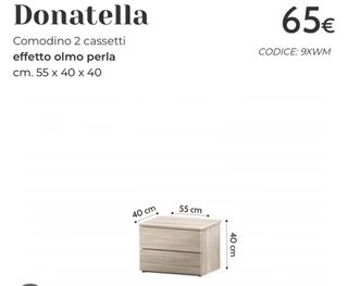 Coppia comodini con cassetti