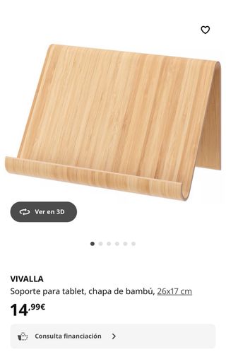 Soporte tablet bambú IKEA VIVALLA