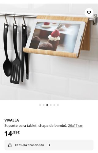 Soporte tablet bambú IKEA VIVALLA