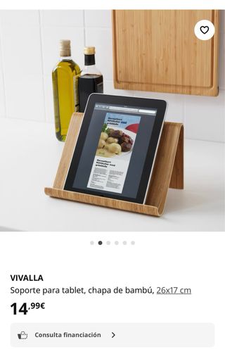 Soporte tablet bambú IKEA VIVALLA