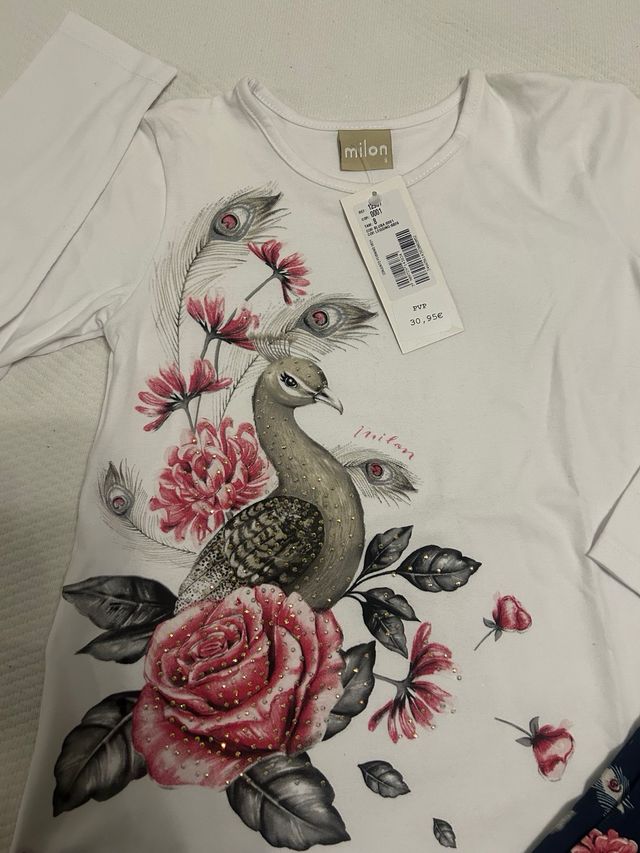 Set t-shirt e leggings da bambina in cotone